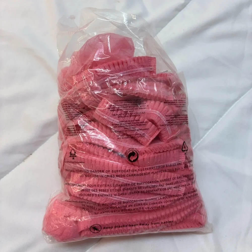 Set of 56 Disposable Non Woven Makeup Spa Shower Cover Caps Hairnet